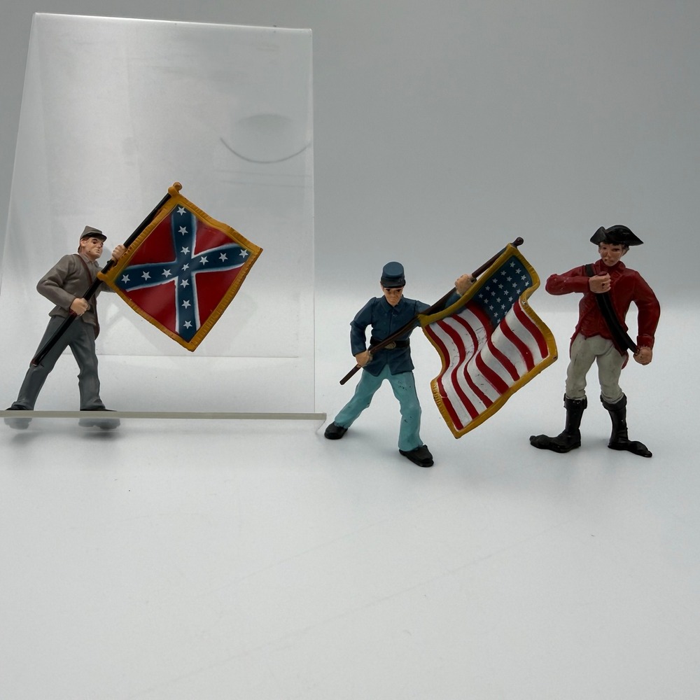 Safari Ltd Toy Soldier Figurines Flag Bearer Civil War Revolutionary War Set 3